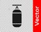 Black Punching bag icon isolated on transparent background. Vector Illustration