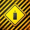 Black Punching bag icon isolated on yellow background. Warning sign. Vector