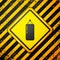 Black Punching bag icon isolated on yellow background. Warning sign. Vector Illustration