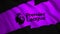 Black and purple abstract smooth cloth of the flag, seamless loop. Motion. The Football Association Premier League. For