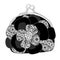 Black purse with white lace