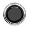 Black push button. Top view. 3d rendering illustration isolated