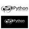 Black python logo template. Black phyton Monogram