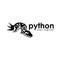 Black python logo template. Black python Monogram