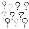 Black Question mark hand drawn vector set