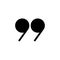 Black quote marks isolated on white. Flat reading icon.