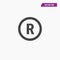 Black R letter in circle,register trademark icon