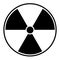 Black radioactive sign over white background