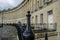 Black railings with Royal Crescent background