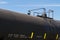 Black Railroad Tanker Car Close Up