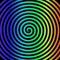 Black rainbow round abstract vortex hypnotic spiral wallpaper.