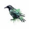 Black Raven Artwork: Minimalistic Crow Before A Cloud