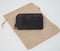 Black real leather small wallet for coins and credit cards
