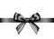 Black realistic gift bow with horizontal ribbon