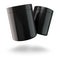Black Realistic Glass Jar. Sport nutrition container without label. Cosmetic Container with Glossy Lid for Premium Beauty