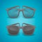 Black realistic glasses and sunglasses. Vector illustration.