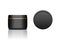 Black realistic plastic cosmetic jar for cream, scrub, gel or powder