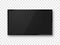 Black realistic TV screen isolated. lcd panel mockup. Blank television. Vector illustration.