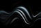 Black realistic wave silk material abstract background