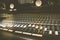Black Recording studio equipment and mixing board
