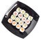 Black rectangle plate with sushi