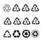 Black Recycle symbol for banner, general design print and websites.