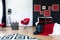 Black and red bedroom