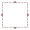 Black and red blank heart square banner frame design elements on white background