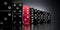 Black and red domino tiles in a row