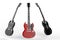 Black and red electric guitars
