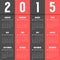 Black and red european calendar of 2015 year