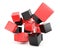 Black and red falling cubes