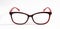 Black red glasses for reading or good eyesight on white background