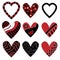 Black and red heart collection