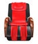 Black and red leather reclining massage chair