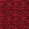 Black on red leopard print seamless repeat pattern background