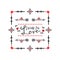 Black and red living for Love message square banners emblems on white background