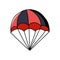 Black red open parachute