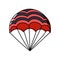 Black red open parachute