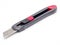 Black and red plastic cutter knife isolated