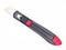 Black and red plastic cutter knife isolated