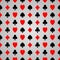 Black and red poker suit on grey background