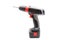 Black and red screw driver on a white background