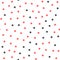 Black and red stars on white background. Seamless pattern.