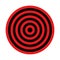 Black and red target. Hunting, shooting sport or achievement symbol. Simple vector icon