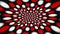 Black, red and white psychedelic optical illusion. Abstract hypnotic animated background. Polka dot geometric looping wallpaper