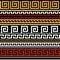 Black red yellow and white geometric greek meander traditional seamless pattern, vector