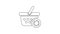 Black Refresh shopping basket line icon on white background. Online buying concept. Delivery service sign. Update