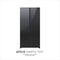 black refrigerator side by side fridge freezer modern kitchen household home appliance concept