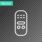 Black Remote control icon isolated on transparent background. Vector